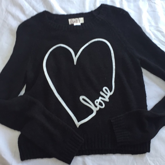 So Other - Black sweater “LOVE”  girl’s large
